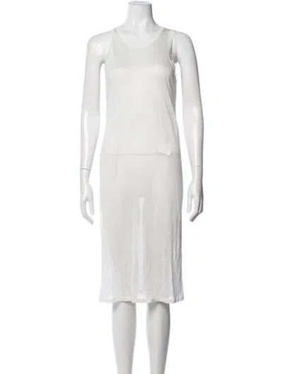 Pre-owned N°21 Crew Neck Midi Length Dress In White