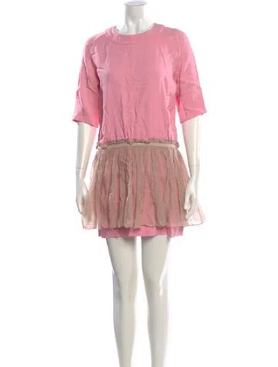 Pre-owned N°21 Crew Neck Mini Dress In Pink