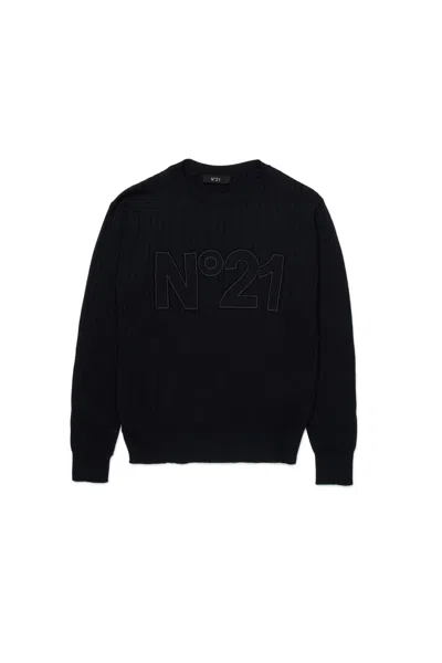 N°21 CREW-NECK PULLOVER WITH LOGO
