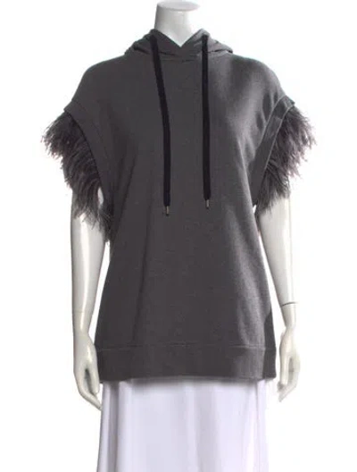 Pre-owned N°21 Crew Neck Short Sleeve Hoodie In Grey