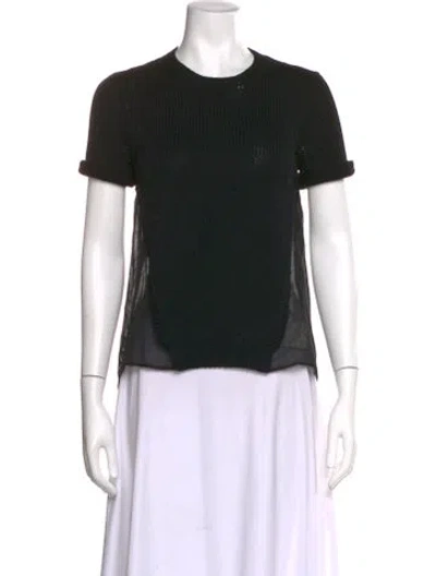 Pre-owned N°21 Crew Neck Short Sleeve Top In Black