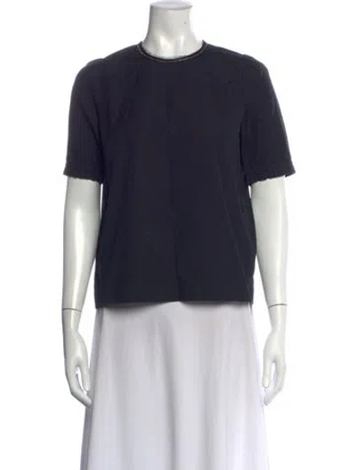 Pre-owned N°21 Crew Neck Short Sleeve Top In Blue