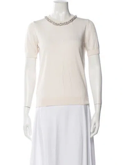 Pre-owned N°21 Crew Neck Short Sleeve Top In Neutrals