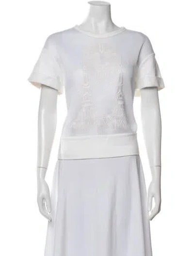 Pre-owned N°21 Crew Neck Short Sleeve Top In White