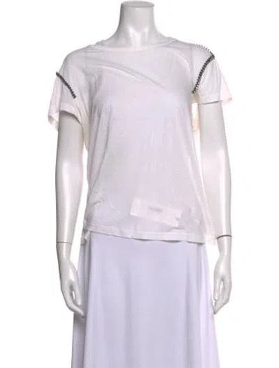 Pre-owned N°21 Crew Neck Short Sleeve T-shirt In White