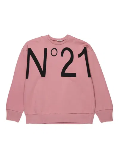 N°21 Kids' Nº21 Crew-neck Sweater In Pink