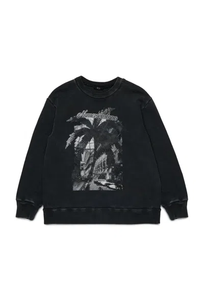 N°21 CREW-NECK SWEATSHIRT WITH PALM GRAPHICS
