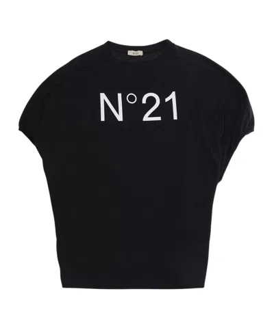 N°21 Kids' Crew Neck T-shirt In Black