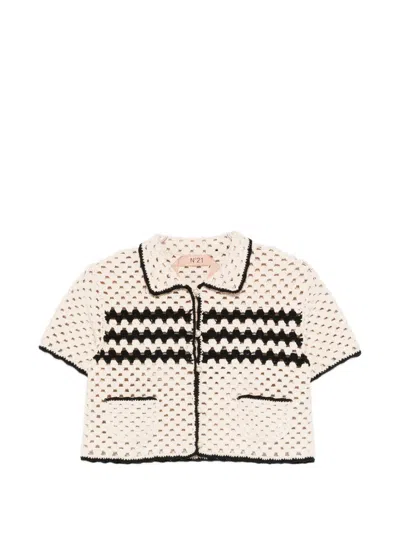 N°21 Crochet Striped Shirt In Multi