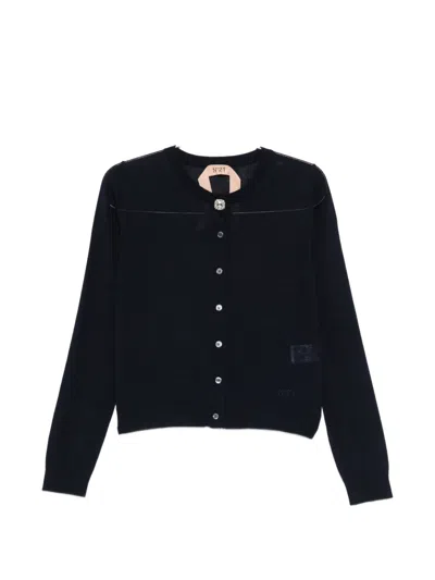 N°21 Crystal-embellished Cardigan In Black