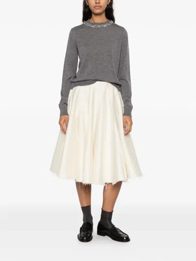 N°21 Crystal-embellished Crew-neck Sweater In 그레이
