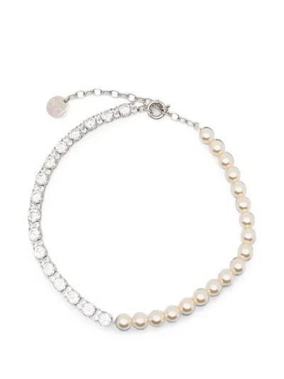 N°21 Crystal-embellished Necklace In Silver