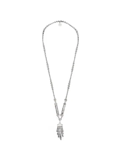 N°21 Crystal-embellished Tassel Necklace In Metallic
