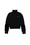 N°21 Fluffy-sleeves Roll-neck Jumper In Black