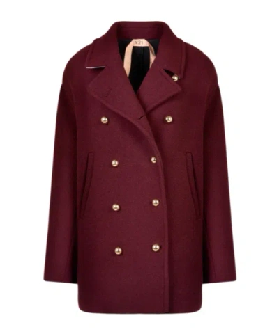 N°21 N21 Double-breasted Casual Coat In Brown