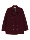 N°21 N21 Double-breasted Coat In Burgundy