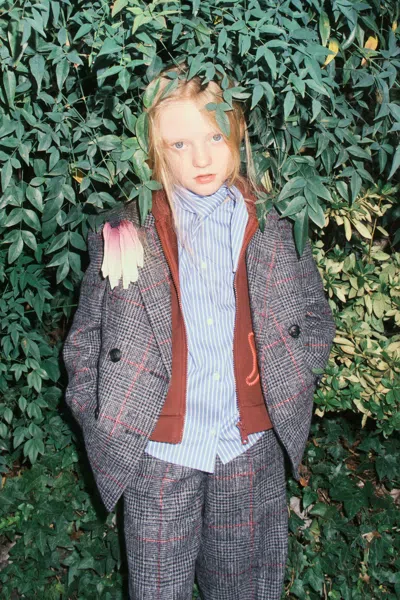 N°21 Kids' Double-breasted Blazer With Logo In Gray