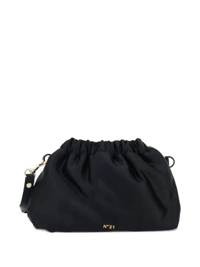 N°21 Kids' Drawstring Emblem Bag In Black