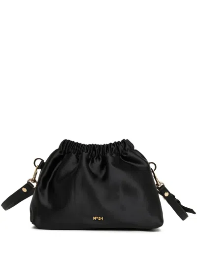 N°21 Kids' Drawstring Shoulder Bag In Black