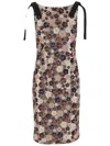 N°21 Fitted Evening Dress With Floral Sequin Pattern In Multi