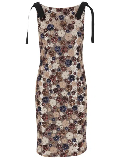 N°21 DRESS WITH FLORAL PAILLETTES PATTERN