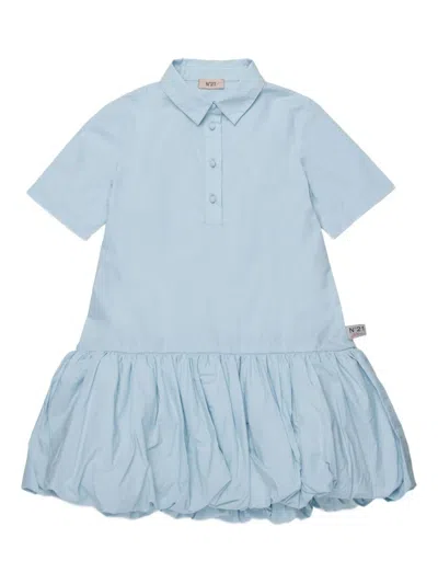 N°21 Kids' Ruffled Dress In Blue