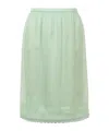 N°21 N21 Elastic Waist Silk Skirt In Green