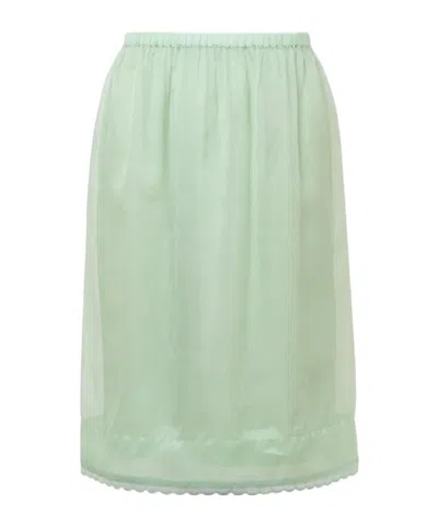 N°21 N21 Elastic Waist Silk Skirt In Green
