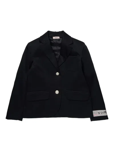 N°21 Kids' Embellished-buttons Blazer In Black