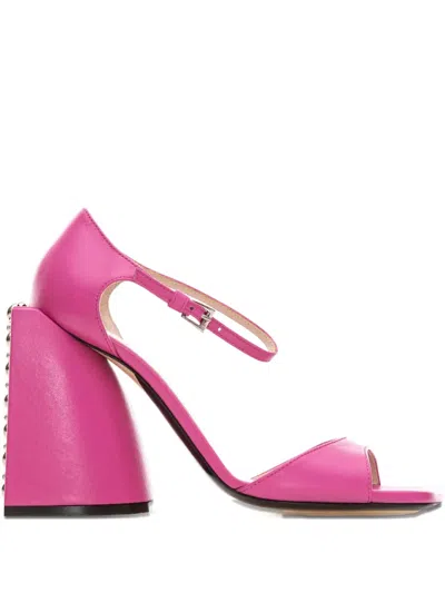 N°21 Embellished Heeled Sandals In Animal Print