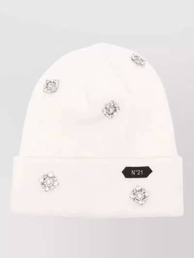 N°21 Embellished Knit Hat Turn Up Brim