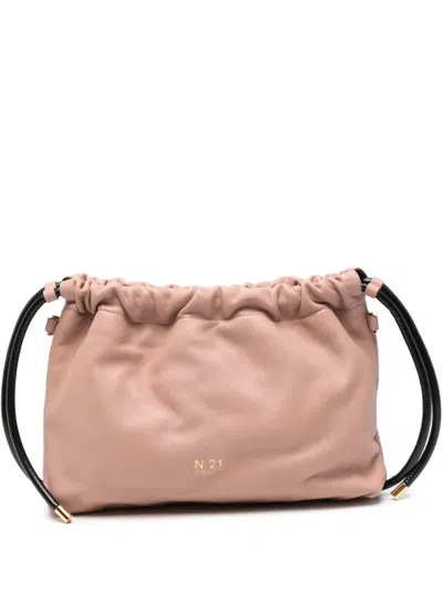 N°21 Eva Ruched Leather Shoulder Bag In Pink