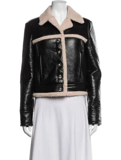 Pre-owned N°21 Faux Leather Bomber Jacket In Black