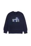 N°21 Crew-neck Sweatshirt With Torchon Logo In Blue