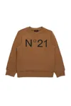 N°21 Logo-print Sweatshirt In Brown