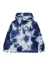 N°21 Felpa In Cotone Tie-dye Con Cappuccio In Blue