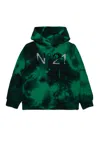 N°21 Felpa In Cotone Tie-dye Con Cappuccio In Green