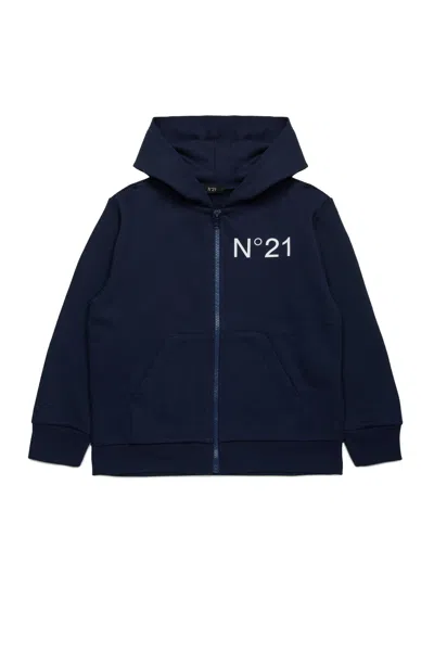 N°21 FELPA OVERSIZE CON CAPPUCCIO E LOGO