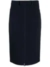 N°21 Figure-hugging Midi Skirt With Front Zipper In Blue