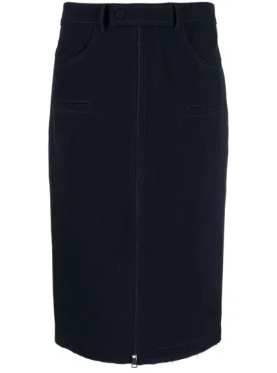 N°21 FIGURE-HUGGING MIDI SKIRT WITH FRONT ZIPPER