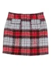 N°21 Flap-pocket Checked Mini Skirt In Multi
