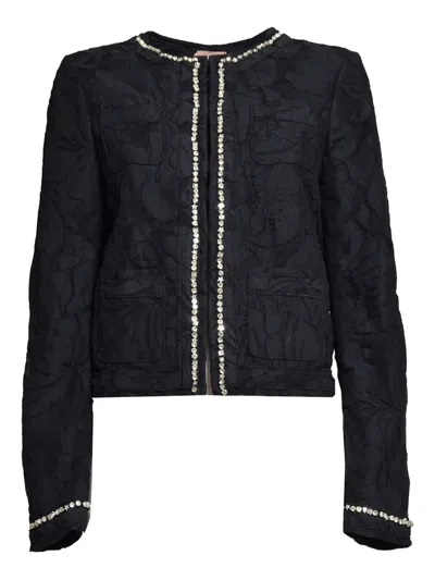 N°21 FLORAL-EMBROIDERED TWEED JACKET