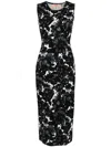 N°21 Floral-intarsia Cotton Maxi Dress In Black