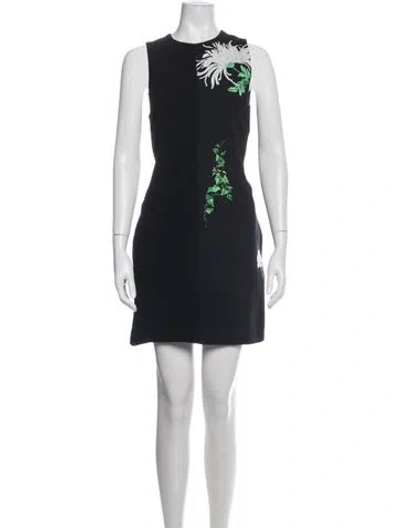 Pre-owned N°21 Floral Print Mini Dress In Black