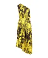 N°21 Floral-print One-shoulder Midi Dress In Yellow