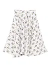 N°21 Floral-print Pleated Midi Skirt In White