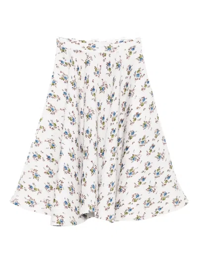 N°21 FLORAL-PRINT PLEATED MIDI SKIRT