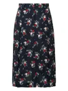 N°21 Floral-print Pleated Skirt In Black