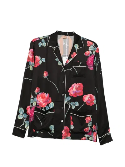 N°21 Floral-print Shirt In Black