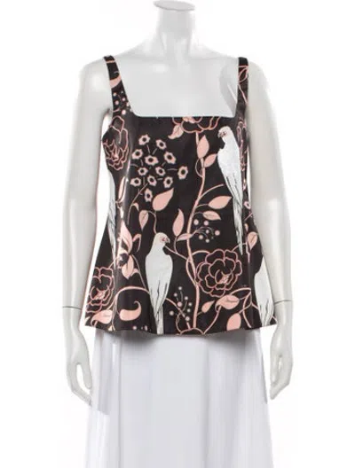 Pre-owned N°21 Floral Print Square Neckline Top In Multicolor